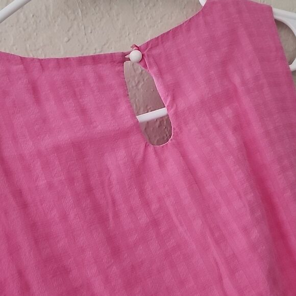 Lilly Pulitzer womens 4 pink sleeveless blouse top buttons ruffles gingham print - Picture 6 of 6